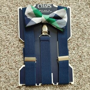 Chaps boys bowtie and suspender set